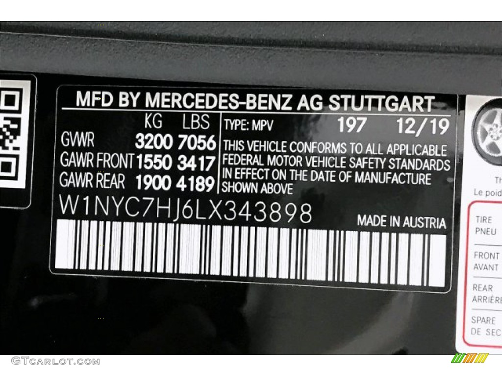 2020 G Color Code 197 for Obsidian Black Metallic Photo #137242784