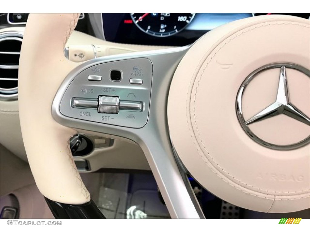 2020 Mercedes-Benz S 560 4Matic Coupe designo Porcelain/Titan Red Steering Wheel Photo #137243663