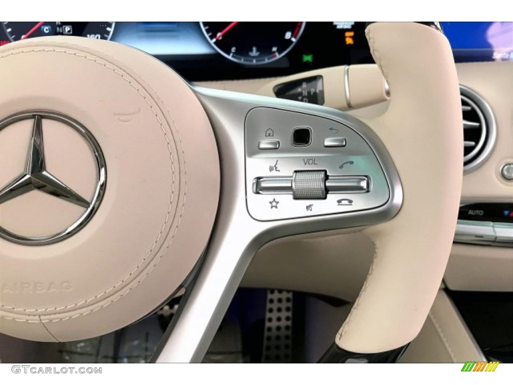 2020 Mercedes-Benz S 560 4Matic Coupe designo Porcelain/Titan Red Steering Wheel Photo #137243678