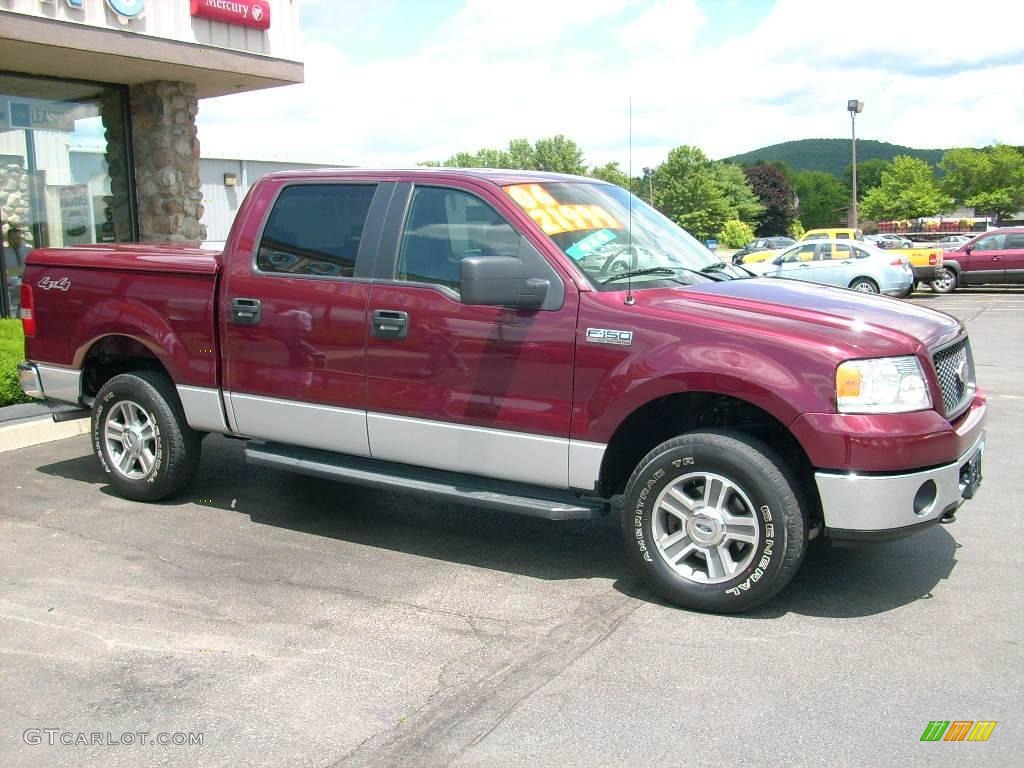 2006 F150 XLT SuperCrew 4x4 - Dark Toreador Red Metallic / Medium/Dark Flint photo #4