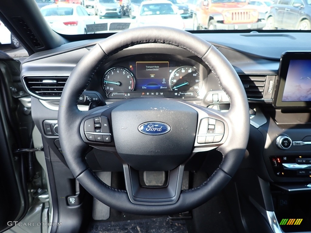 2020 Ford Explorer XLT 4WD Ebony Steering Wheel Photo #137249566