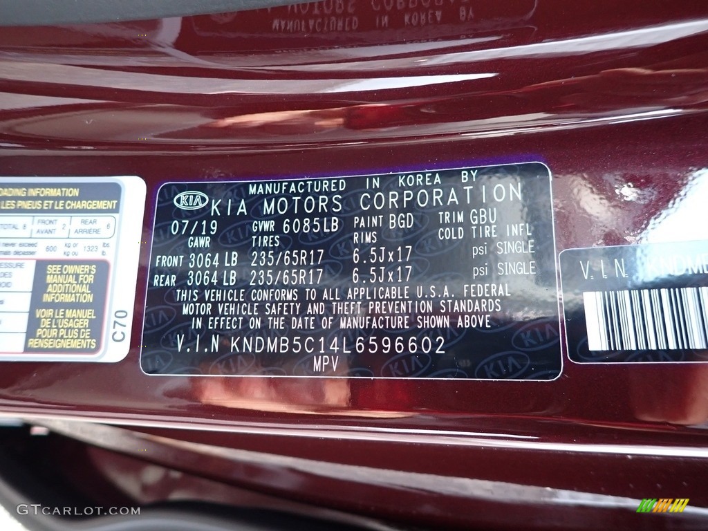 2020 Sedona Color Code BGD for Venetian Red Photo #137250430