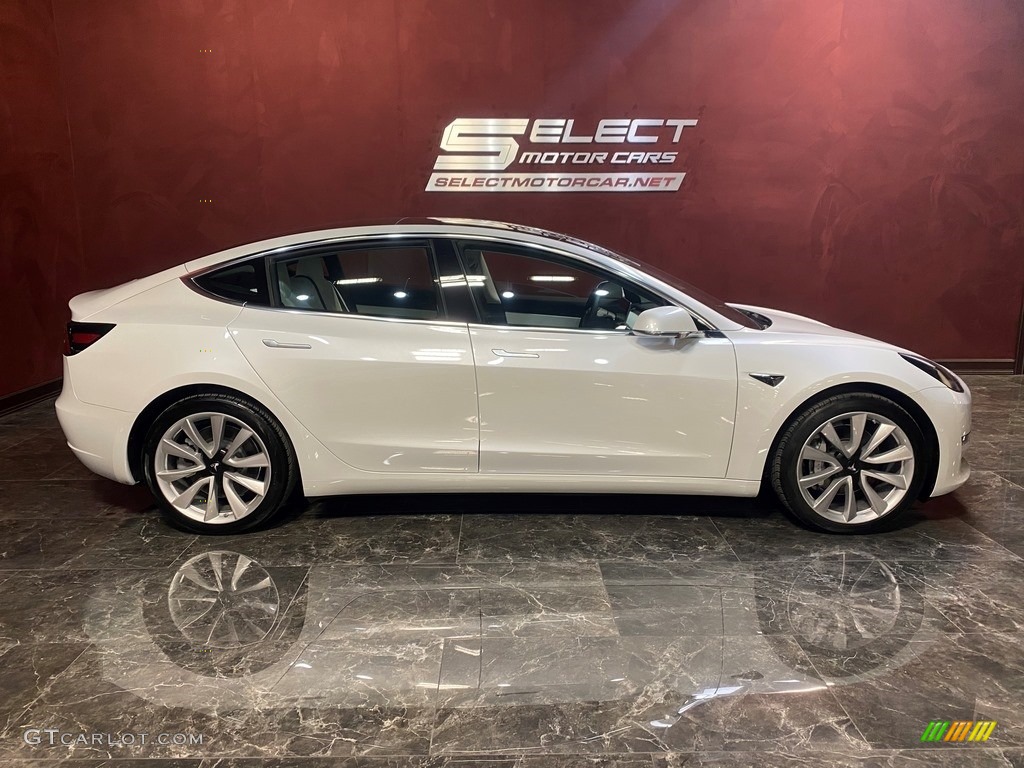 Pearl White Multi-Coat 2019 Tesla Model 3 Long Range Exterior Photo #137250673