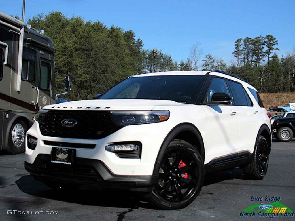 2020 Explorer ST 4WD - Star White Metallic Tri-Coat / Ebony photo #2