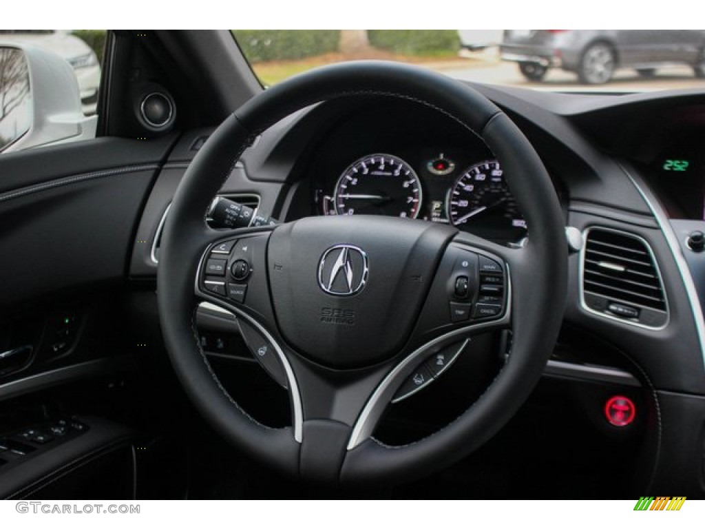 2020 Acura RLX Sport Hybrid SH-AWD Ebony Steering Wheel Photo #137256322