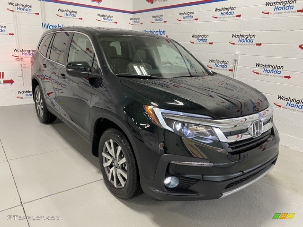2020 Pilot EX-L AWD - Black Forest Pearl / Beige photo #2