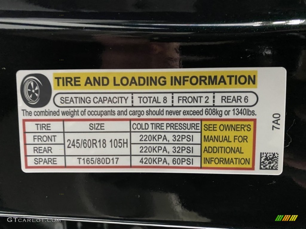 2020 Honda Pilot EX-L AWD Info Tag Photos