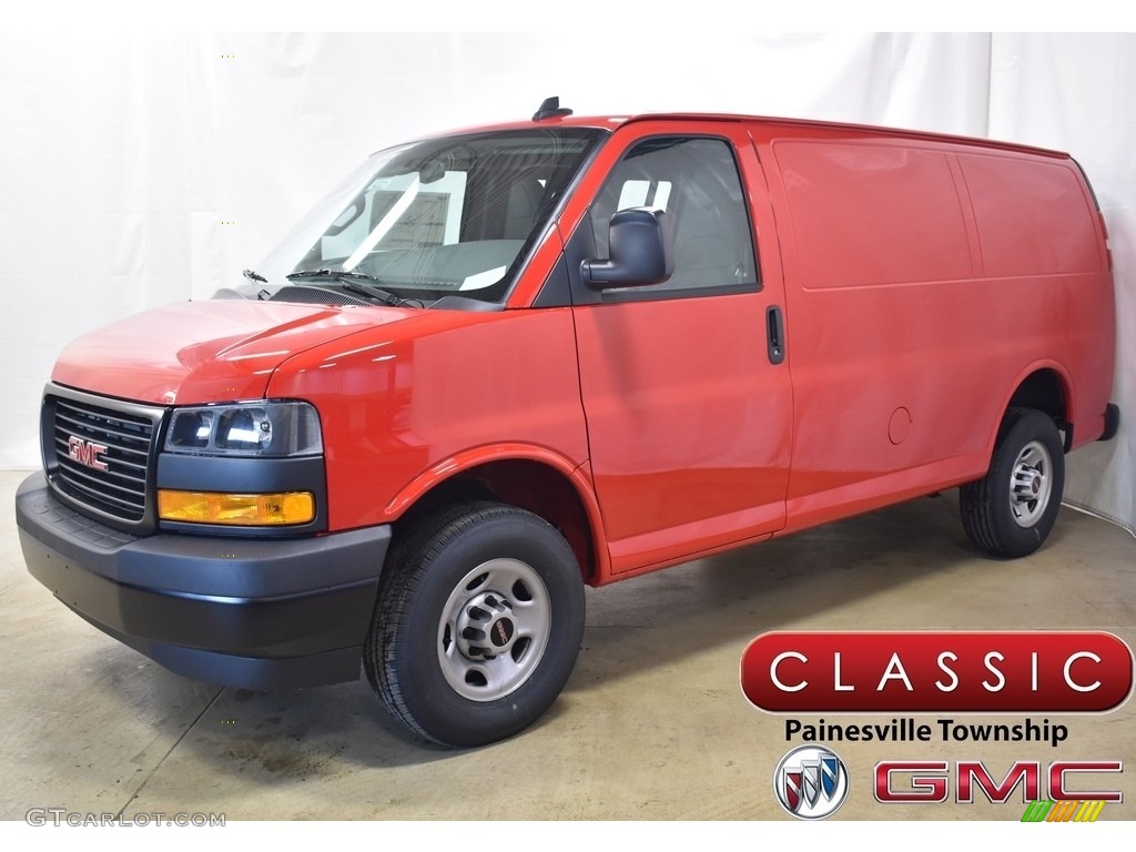 Cardinal Red GMC Savana Van