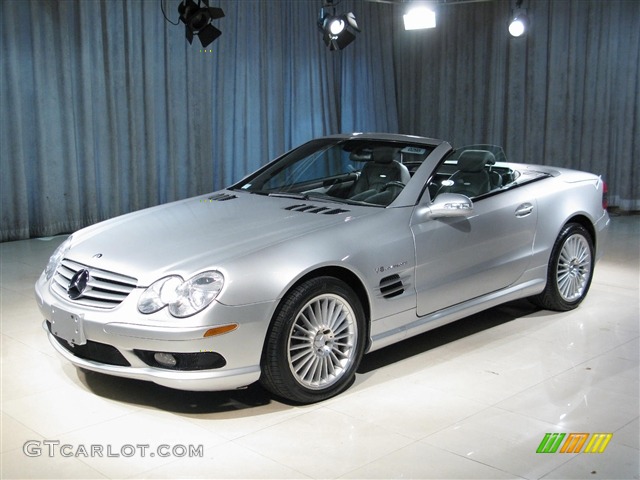 2003 SL 55 AMG Roadster - Brilliant Silver Metallic / Charcoal photo #1