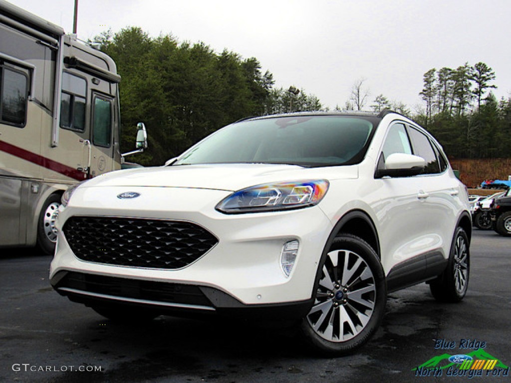 2020 Escape Titanium 4WD - Star White Metallic Tri-Coat / Sandstone photo #1