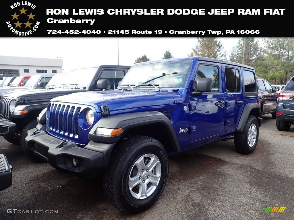 2020 Wrangler Unlimited Sport 4x4 - Ocean Blue Metallic / Black photo #1