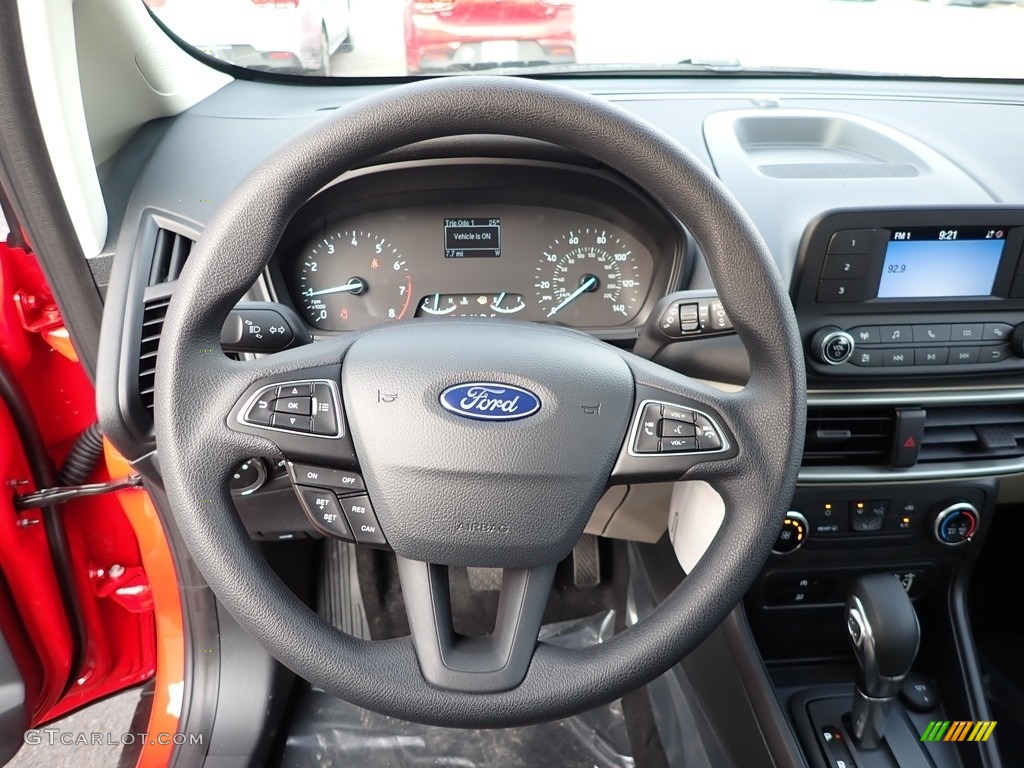 2020 Ford EcoSport S 4WD Ebony Black Steering Wheel Photo #137298582