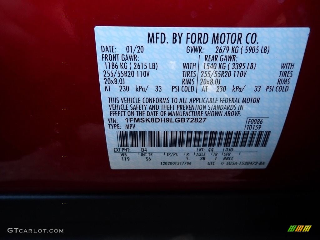 2020 Explorer XLT 4WD - Rapid Red Metallic / Ebony photo #15