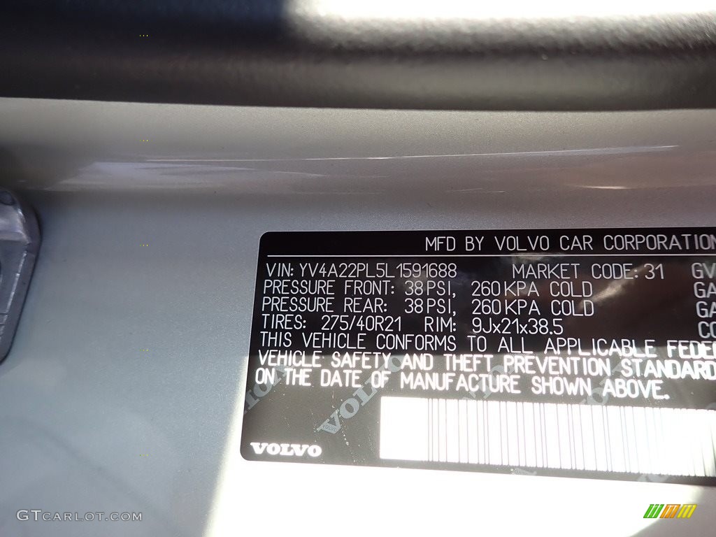 2020 XC90 T6 AWD Inscription - Birch Light Metallic / Blond photo #11