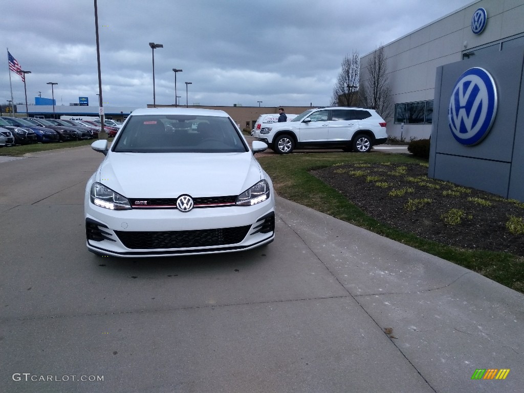 2020 Golf GTI Autobahn - White Silver Metallic / Titan Black/Clark Plaid photo #1
