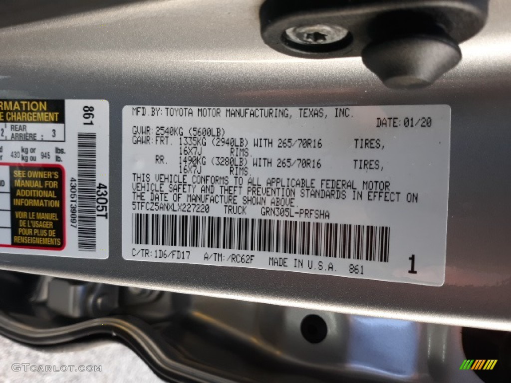 2020 Tacoma TRD Off Road Double Cab 4x4 - Silver Sky Metallic / TRD Cement/Black photo #41