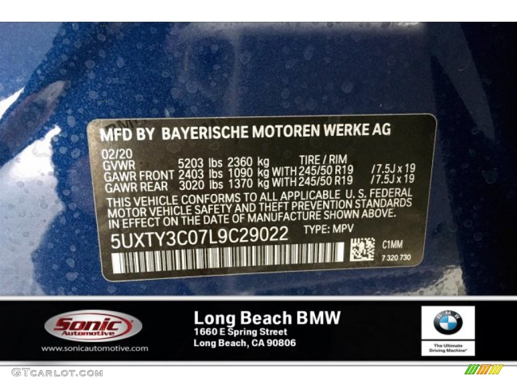 2020 X3 sDrive30i - Phytonic Blue Metallic / Black photo #11