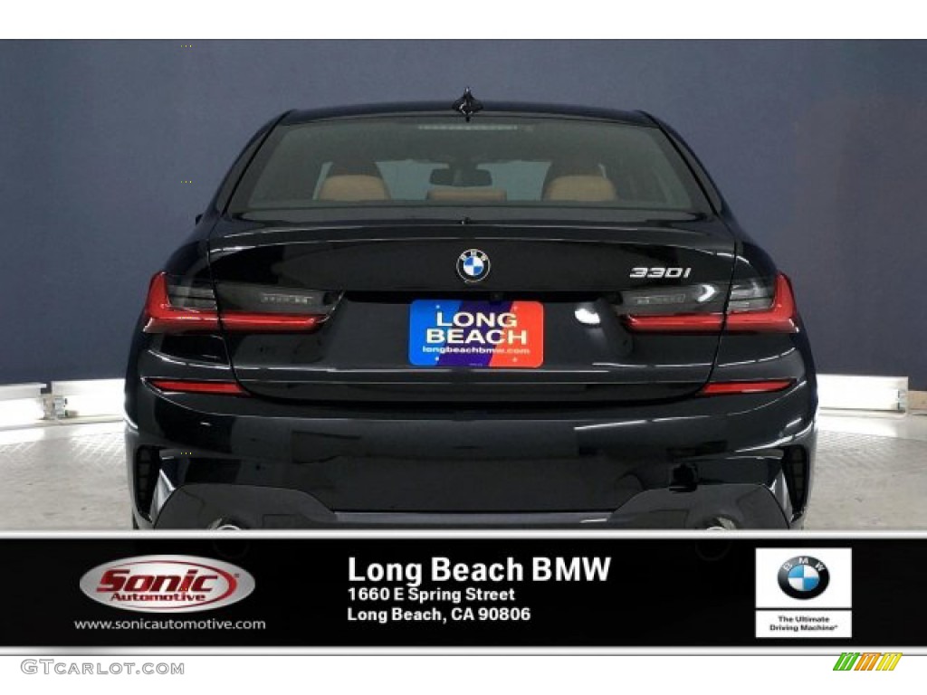 2020 3 Series 330i Sedan - Black Sapphire Metallic / Cognac photo #3