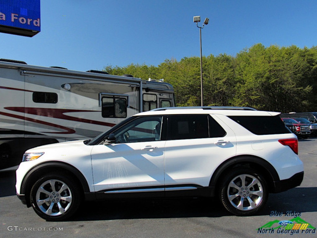 2020 Explorer Platinum 4WD - Star White Metallic Tri-Coat / Ebony photo #2