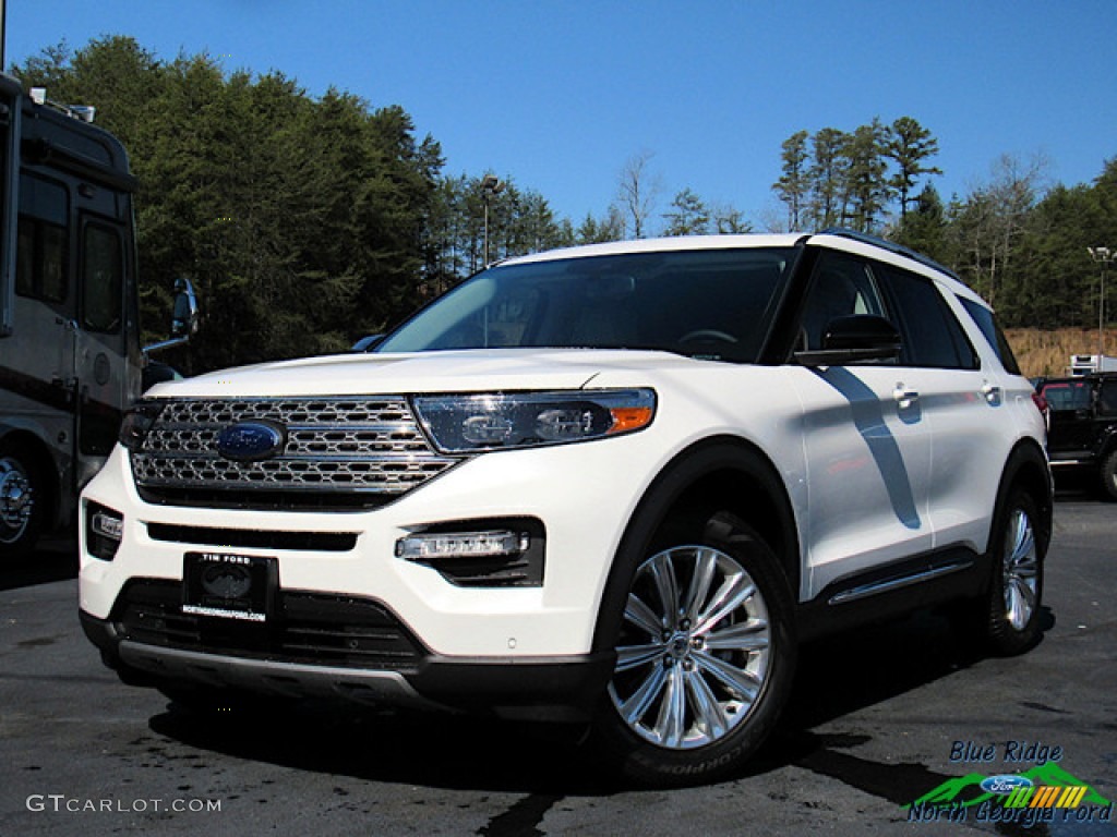 2020 Explorer Limited - Star White Metallic Tri-Coat / Sandstone photo #1