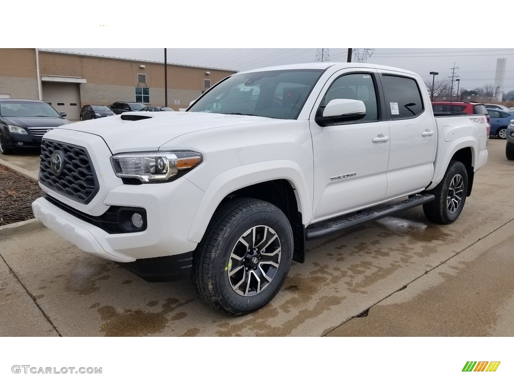 2020 Tacoma TRD Sport Double Cab 4x4 - Super White / TRD Cement/Black photo #1