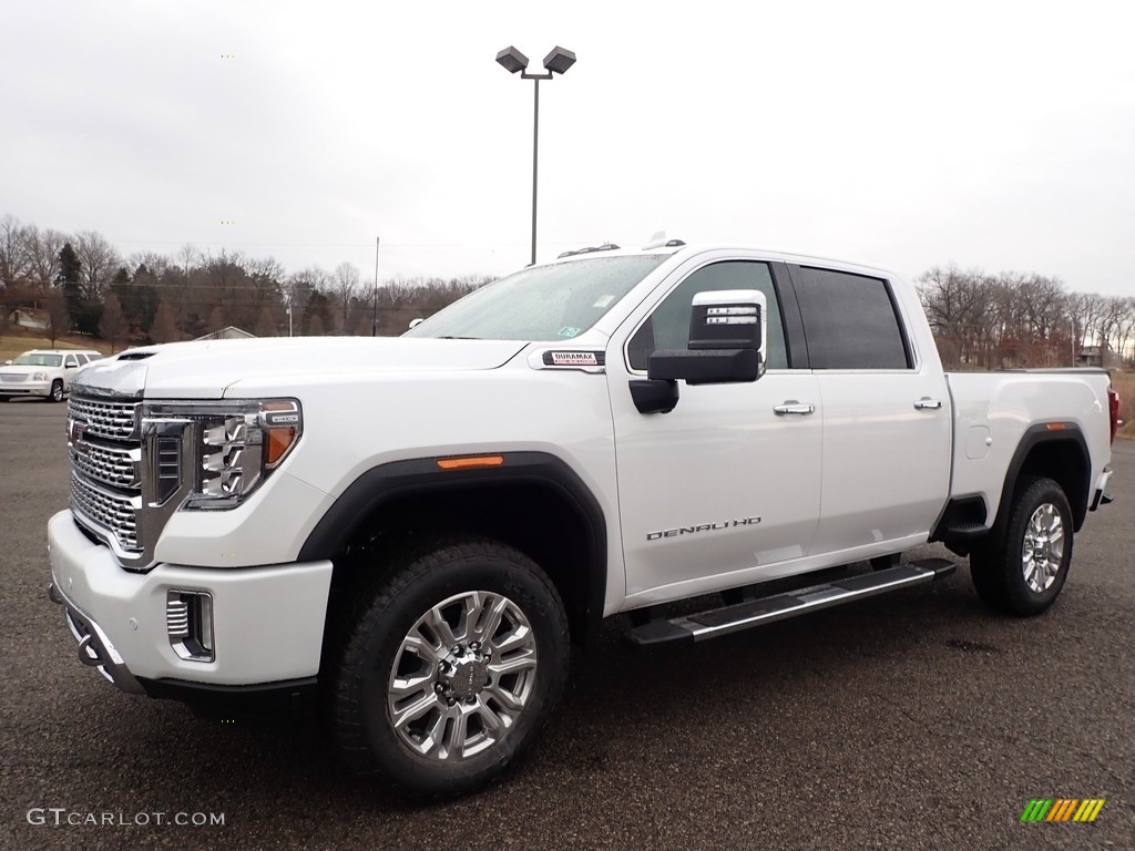 White Frost Tricoat 2020 GMC Sierra 2500HD Denali Crew Cab 4WD Exterior Photo #137343835