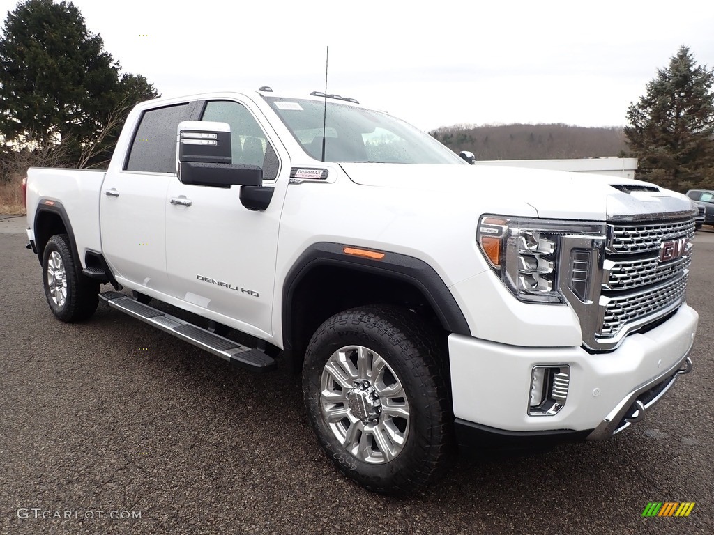 White Frost Tricoat 2020 GMC Sierra 2500HD Denali Crew Cab 4WD Exterior Photo #137343886