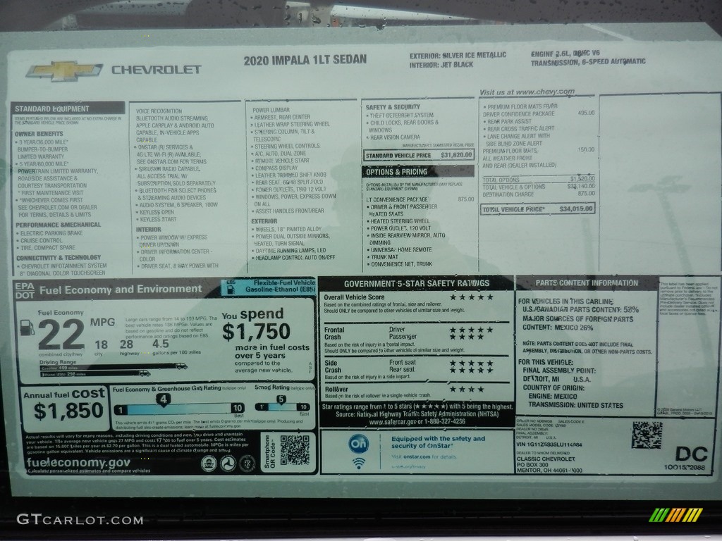 2020 Impala LT - Silver Ice Metallic / Jet Black photo #6