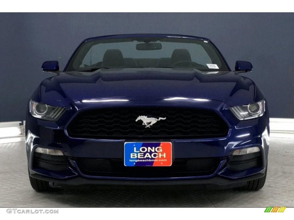 2015 Mustang V6 Convertible - Deep Impact Blue Metallic / Ebony photo #2