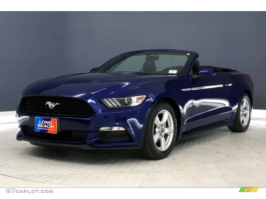 2015 Mustang V6 Convertible - Deep Impact Blue Metallic / Ebony photo #11
