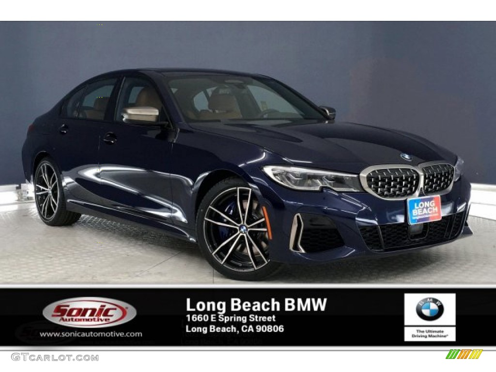 2020 3 Series M340i Sedan - Tanzanite Blue II Metallic / Cognac photo #1