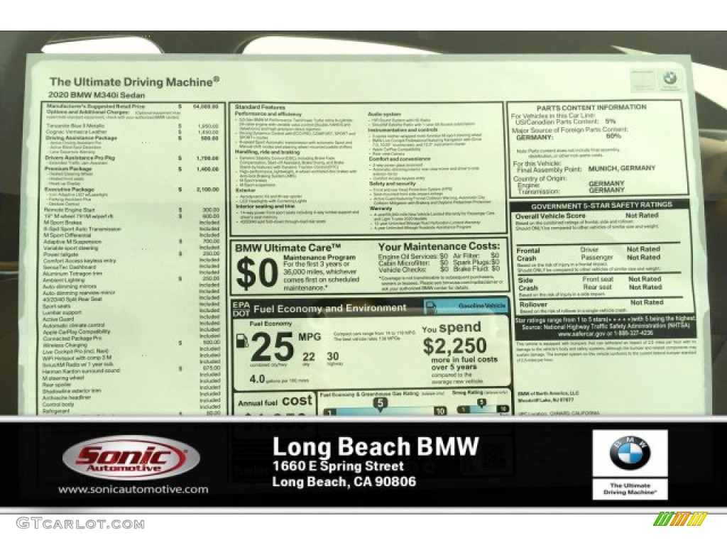 2020 3 Series M340i Sedan - Tanzanite Blue II Metallic / Cognac photo #10