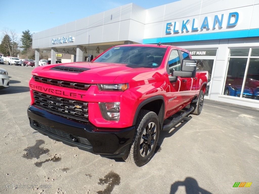 2020 Silverado 2500HD Custom Crew Cab 4x4 - Red Hot / Jet Black photo #2