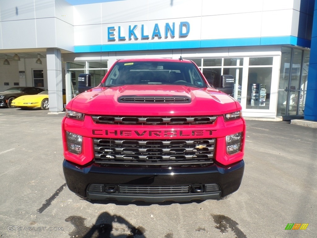 2020 Silverado 2500HD Custom Crew Cab 4x4 - Red Hot / Jet Black photo #3