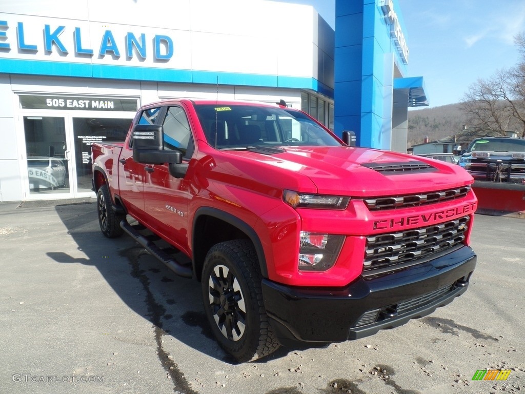 2020 Silverado 2500HD Custom Crew Cab 4x4 - Red Hot / Jet Black photo #4