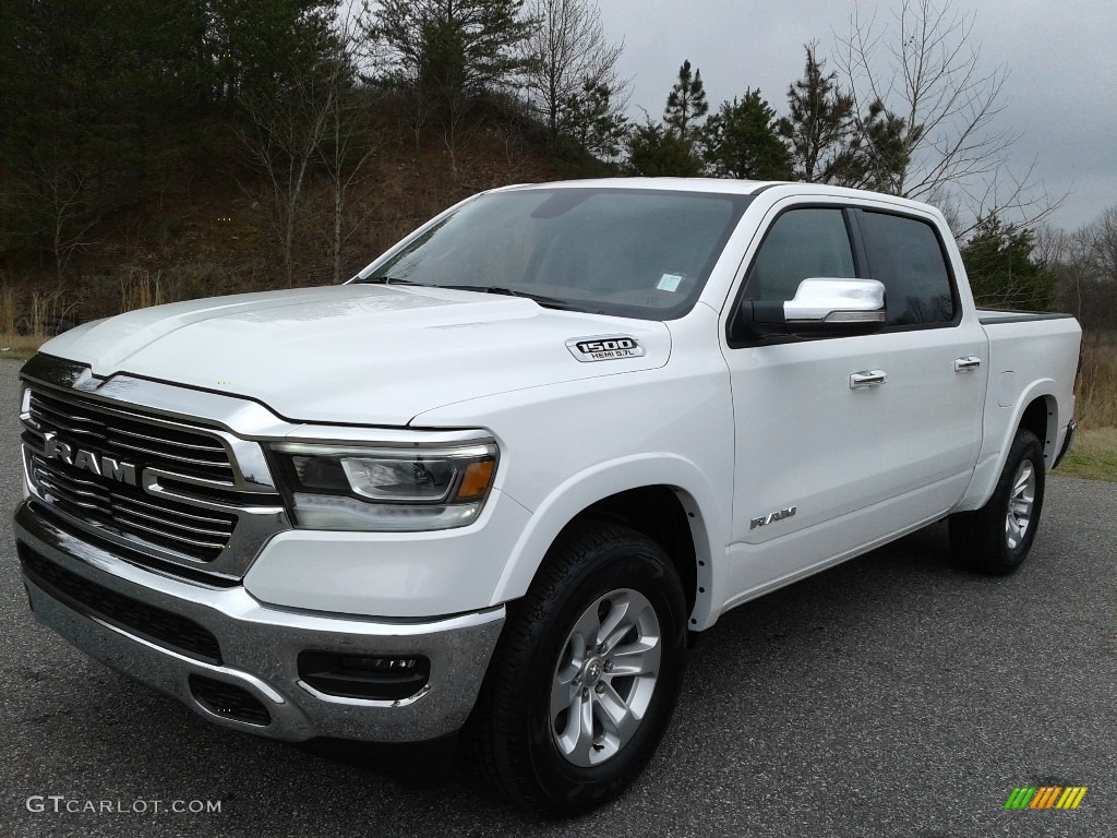 2020 1500 Laramie Crew Cab 4x4 - Bright White / Light Frost Beige/Mountain Brown photo #2