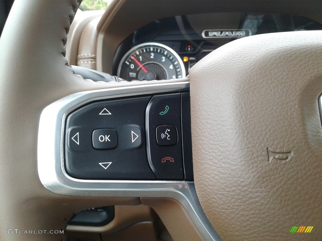 2020 1500 Laramie Crew Cab 4x4 - Bright White / Light Frost Beige/Mountain Brown photo #26