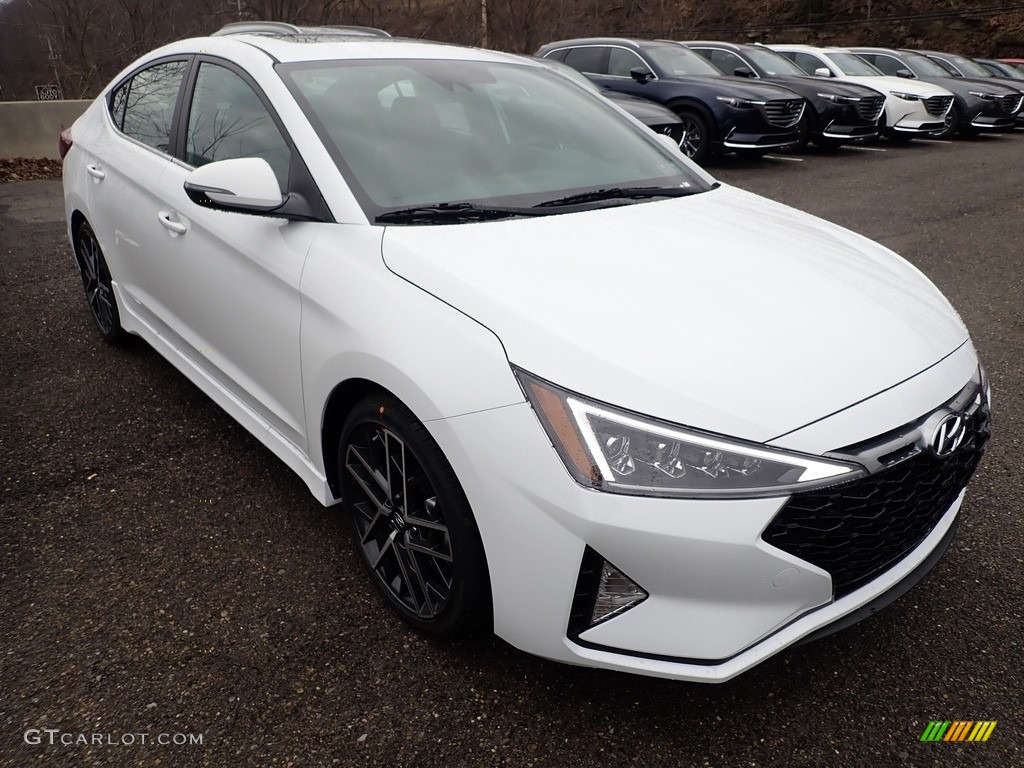 2020 Elantra Sport - Ceramic White / Black photo #3