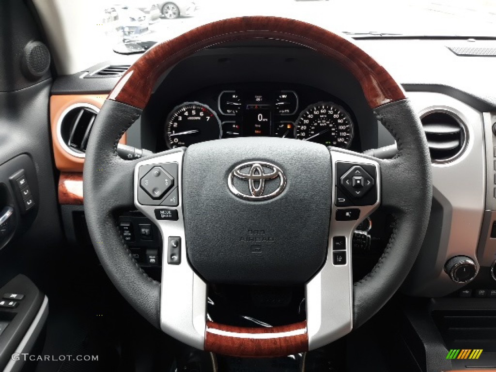 2020 Toyota Tundra 1794 Edition CrewMax 4x4 1794 Edition Brown/Black Steering Wheel Photo #137372932
