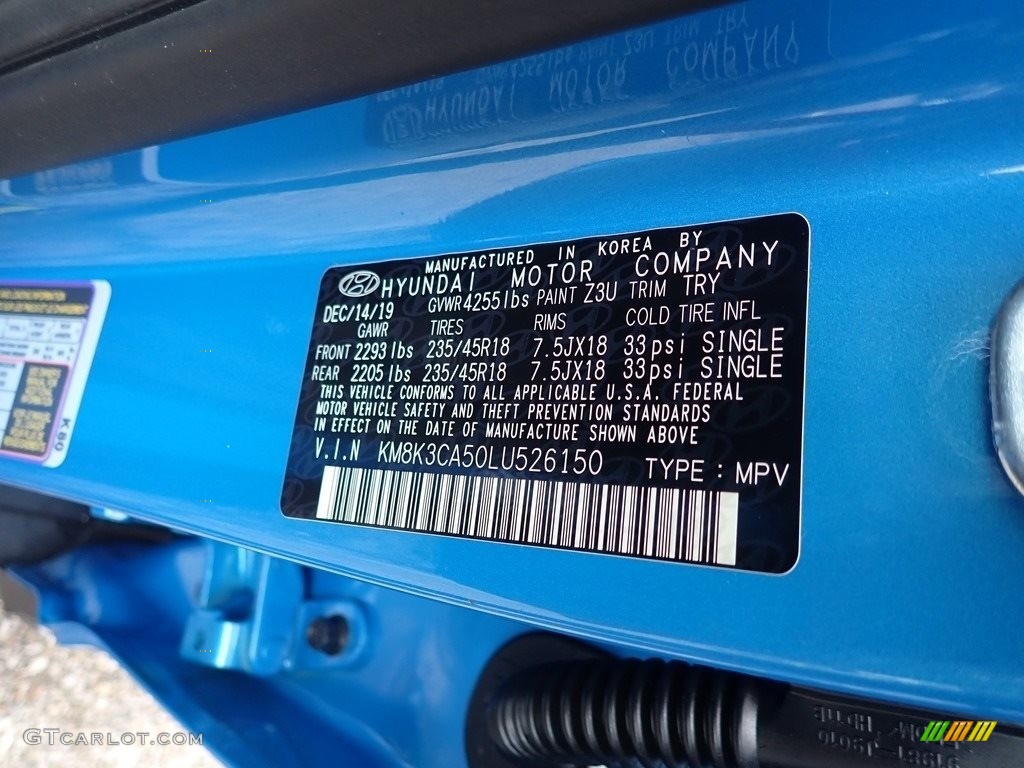 2020 Kona Color Code Z3U for Surf Blue Photo #137373169