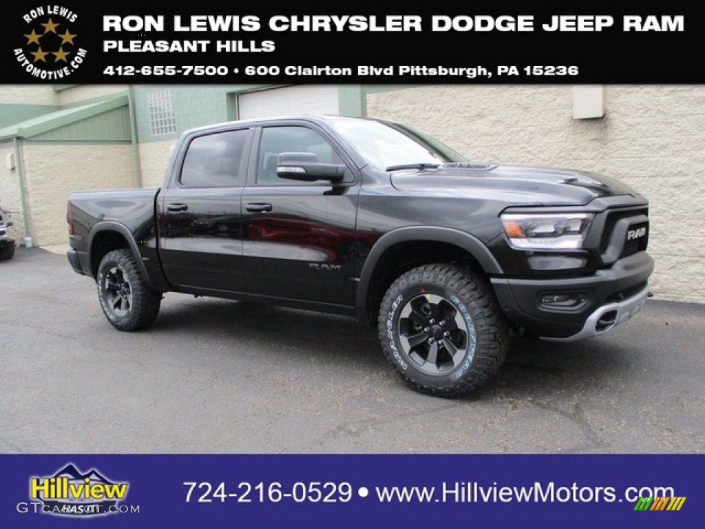 2020 1500 Rebel Crew Cab 4x4 - Diamond Black Crystal Pearl / Red/Black photo #1