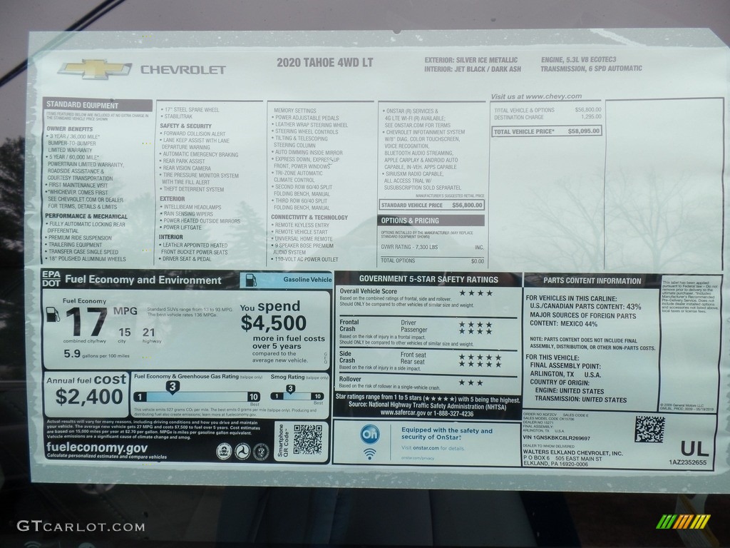 2020 Tahoe LT 4WD - Silver Ice Metallic / Dark Ash/Jet Black photo #52