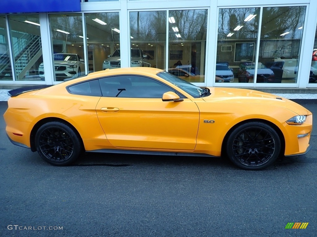 2018 Mustang GT Premium Fastback - Orange Fury / Ebony photo #2