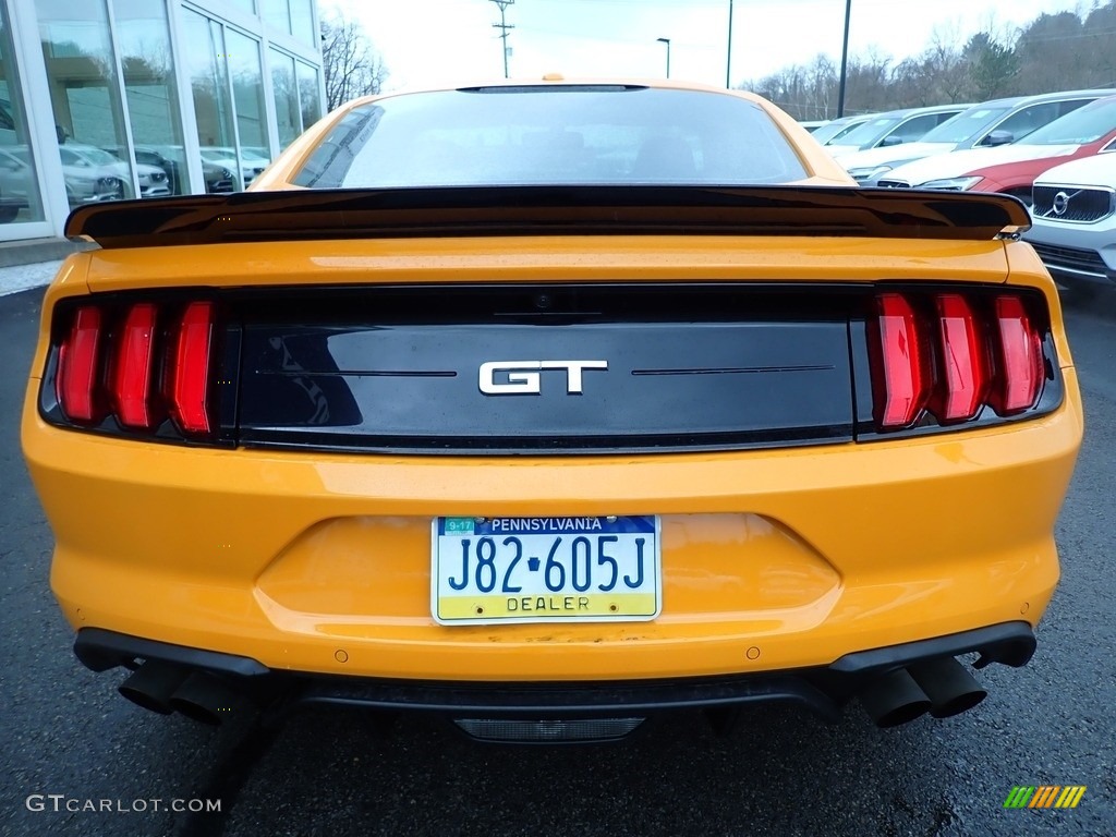 2018 Mustang GT Premium Fastback - Orange Fury / Ebony photo #4