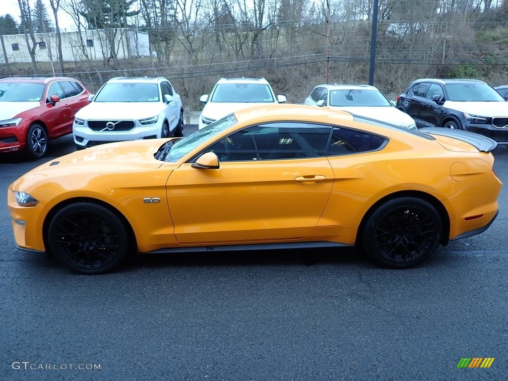 2018 Mustang GT Premium Fastback - Orange Fury / Ebony photo #6