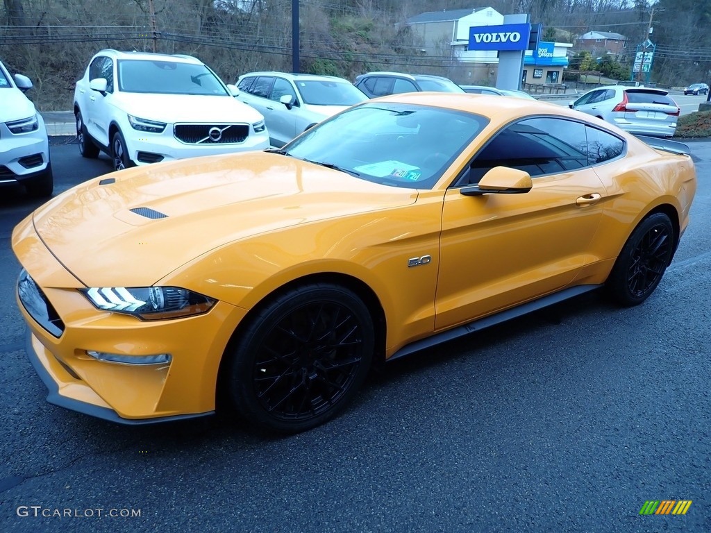 2018 Mustang GT Premium Fastback - Orange Fury / Ebony photo #7