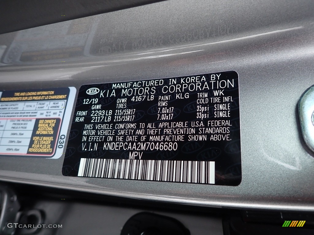 2021 Kia Seltos LX AWD Color Code Photos
