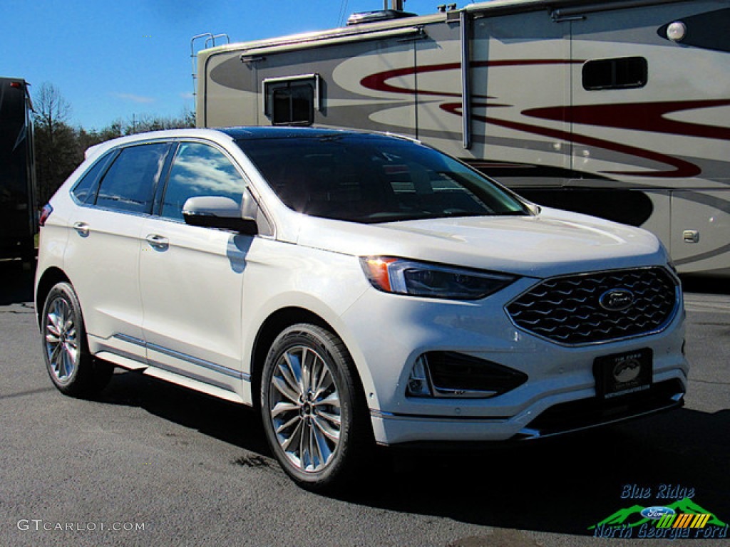 2020 Edge Titanium AWD - Star White Metallic Tri-Coat / Ebony photo #7