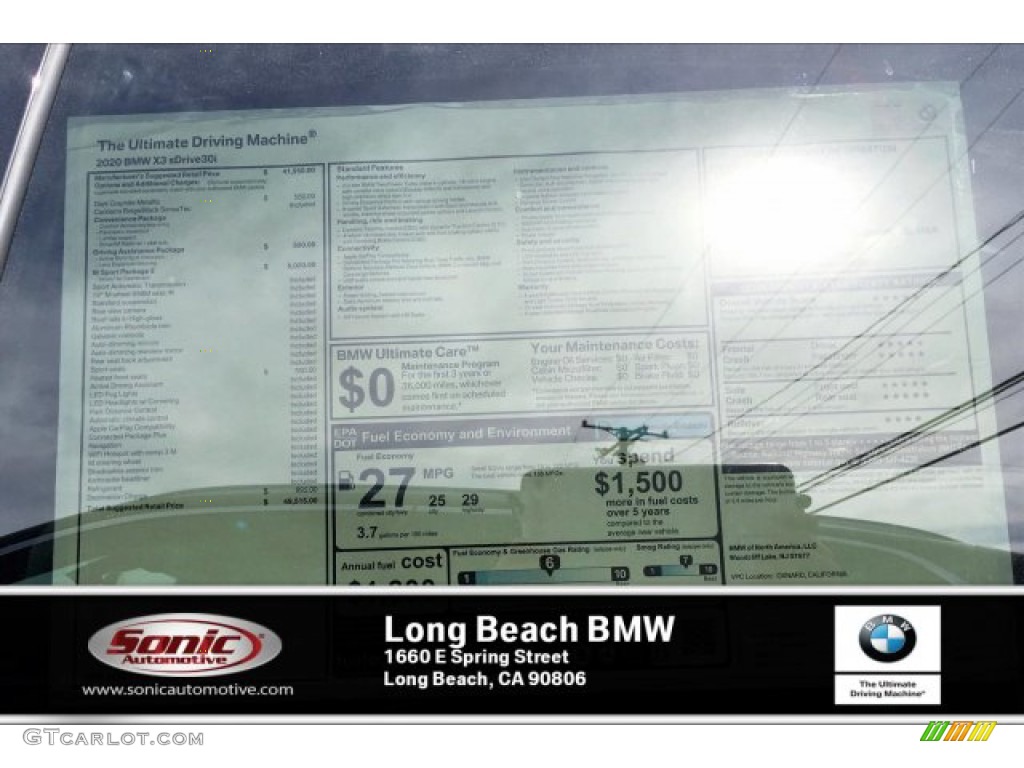 2020 X3 sDrive30i - Dark Graphite Metallic / Canberra Beige/Black photo #10