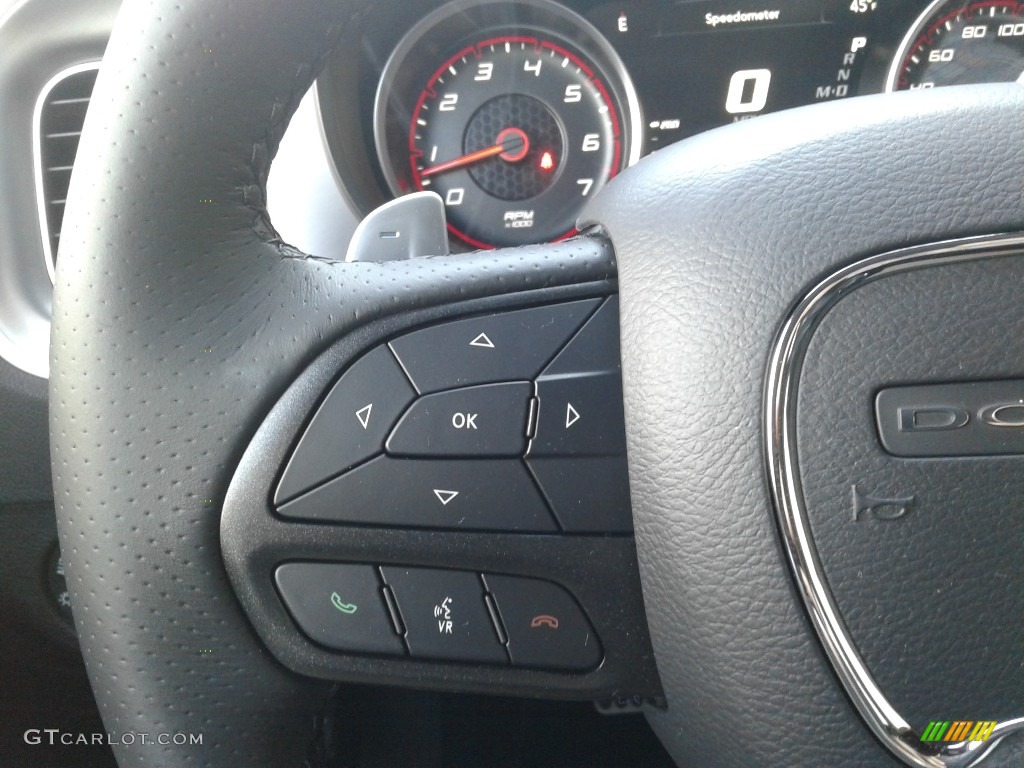 2020 Dodge Charger Scat Pack Black Steering Wheel Photo #137400729